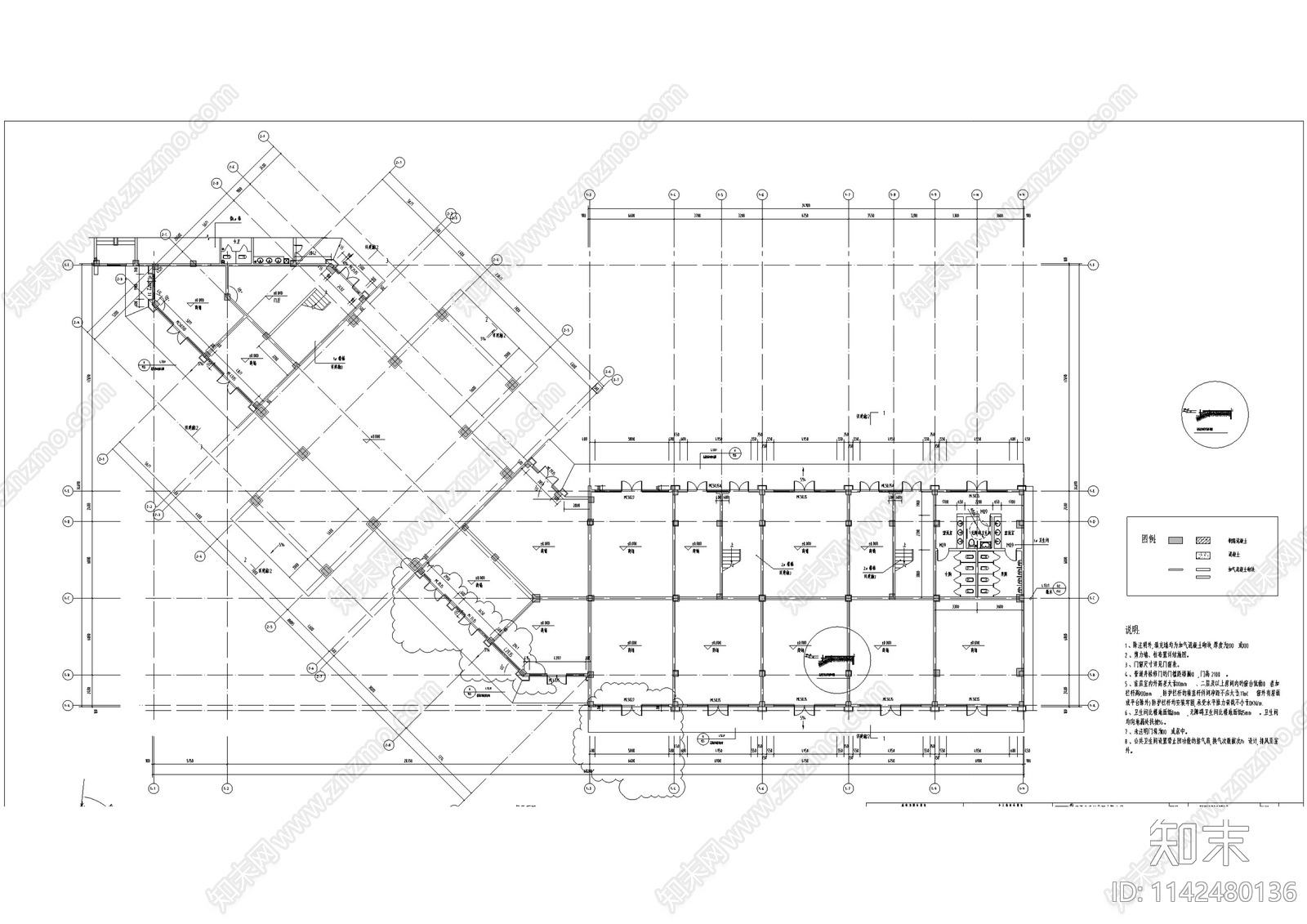 中式仿古街区商业建筑cad施工图下载【ID:1142480136】