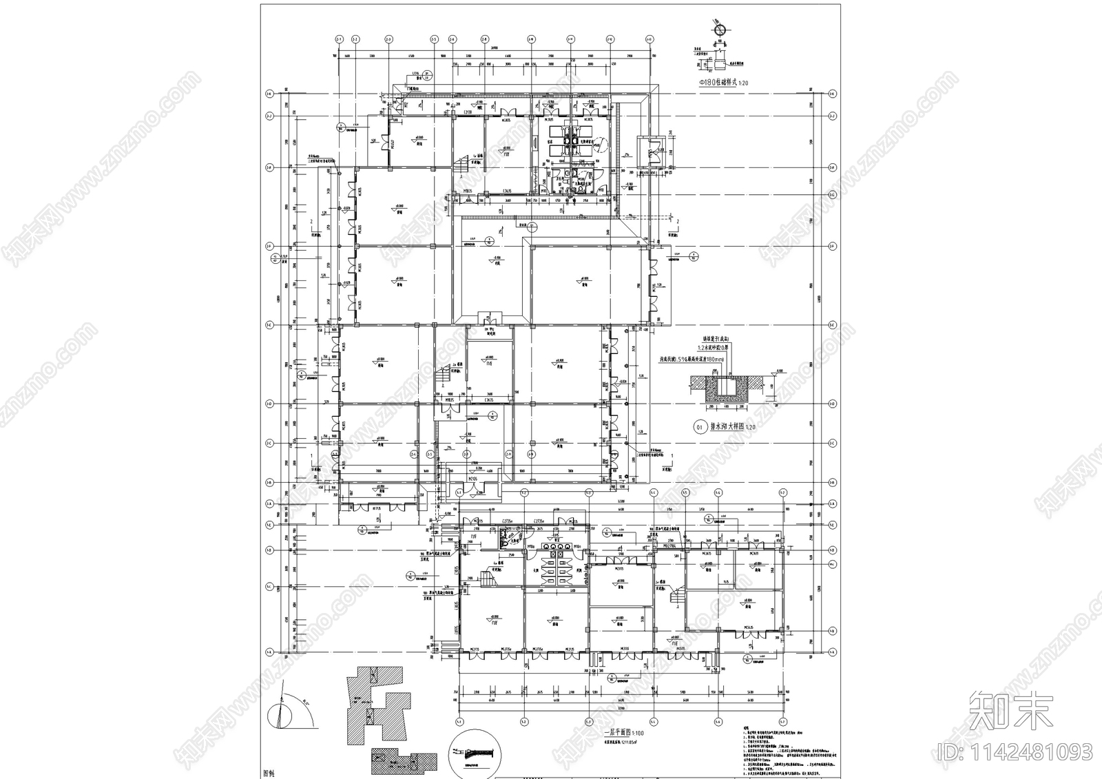 中式仿古街区商业建筑cad施工图下载【ID:1142481093】