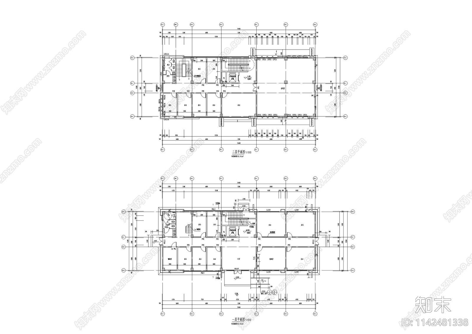 中式仿古街区商业建筑cad施工图下载【ID:1142481338】