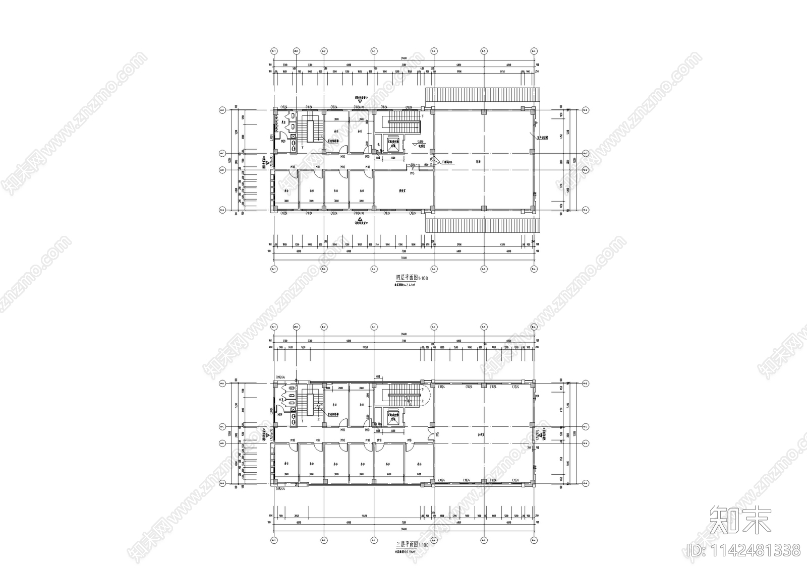 中式仿古街区商业建筑cad施工图下载【ID:1142481338】