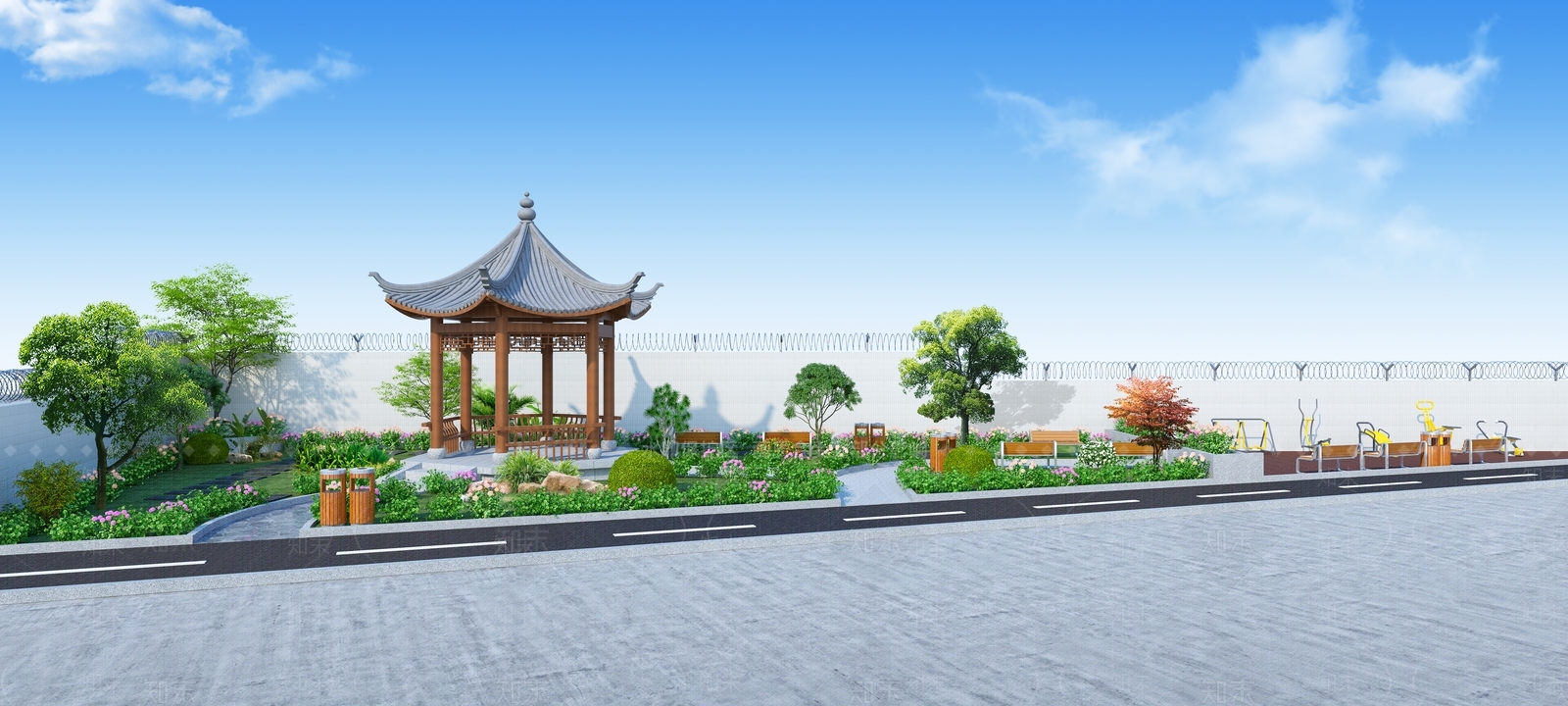 户外小公园3D模型下载【ID:1142481885】