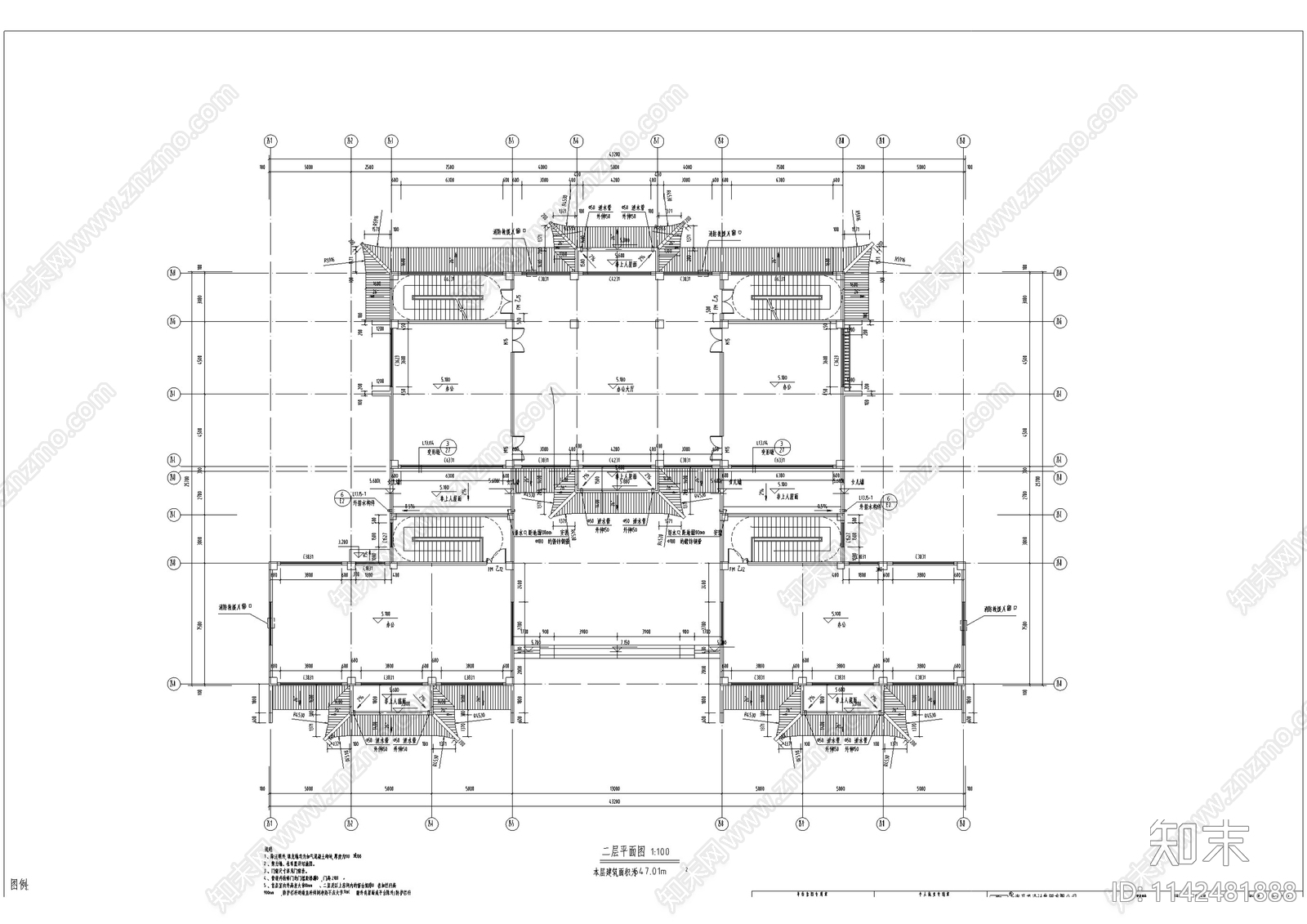 中式仿古街区商业建筑cad施工图下载【ID:1142481888】