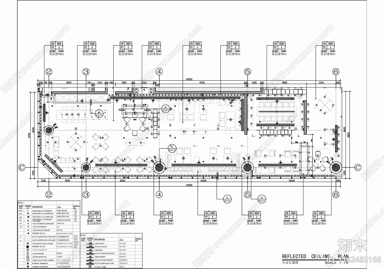 休闲阅读娱乐餐饮吧室内装修cad施工图下载【ID:1142483166】