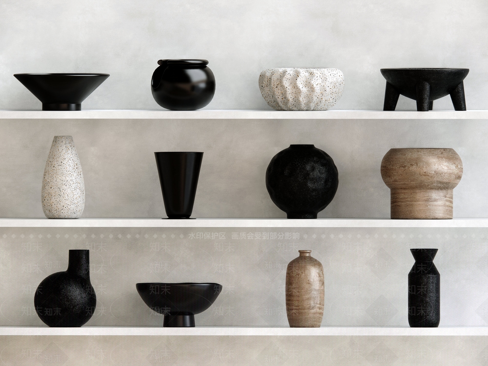 现代陶瓷器皿SU模型下载【ID:1142483769】