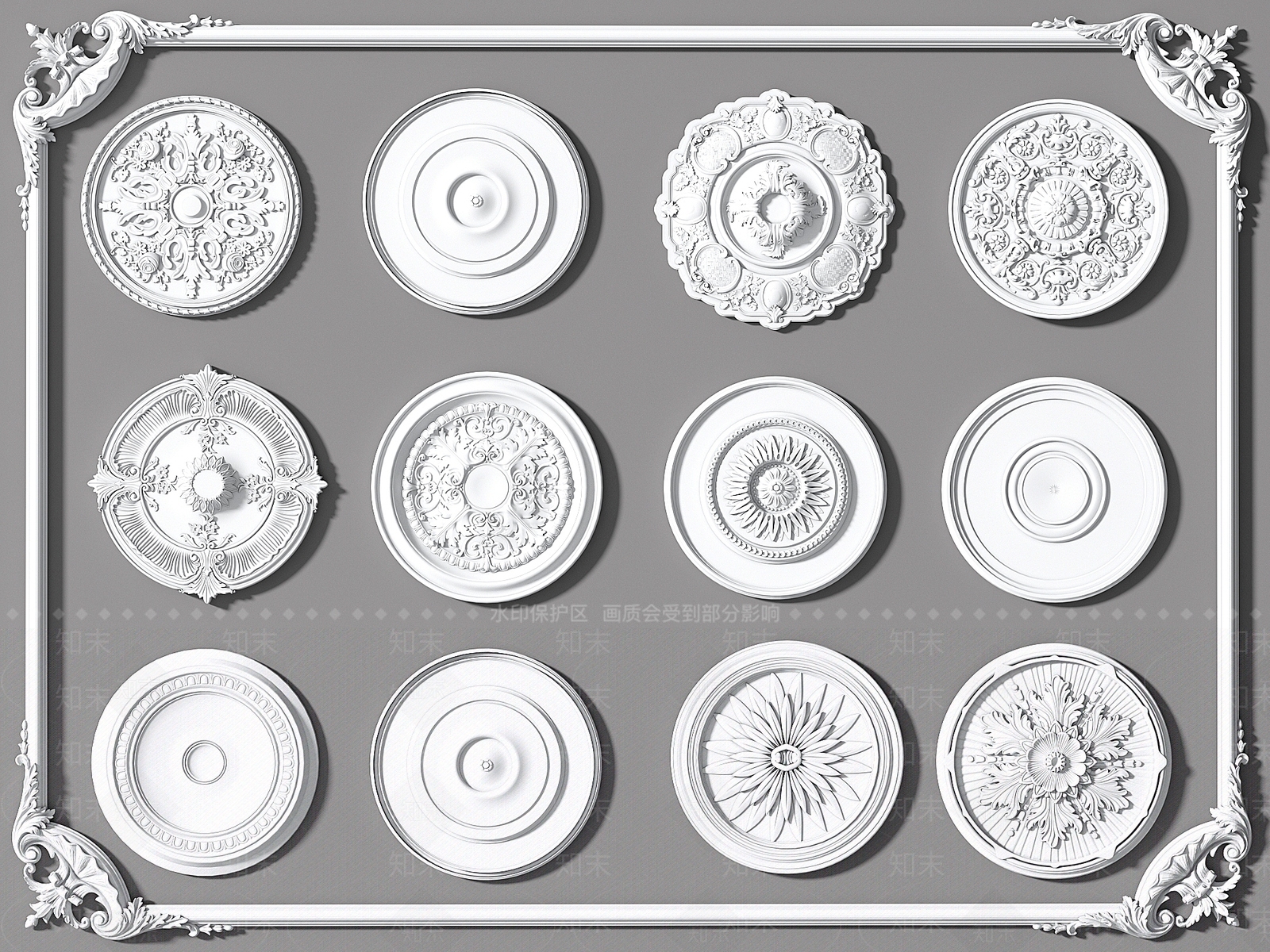 简欧雕花3D模型下载【ID:1142484341】