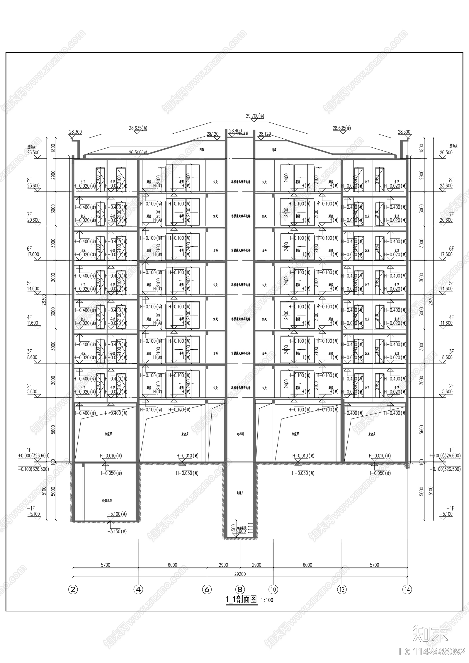 天地源玖玺香都住宅区建筑cad施工图下载【ID:1142488092】