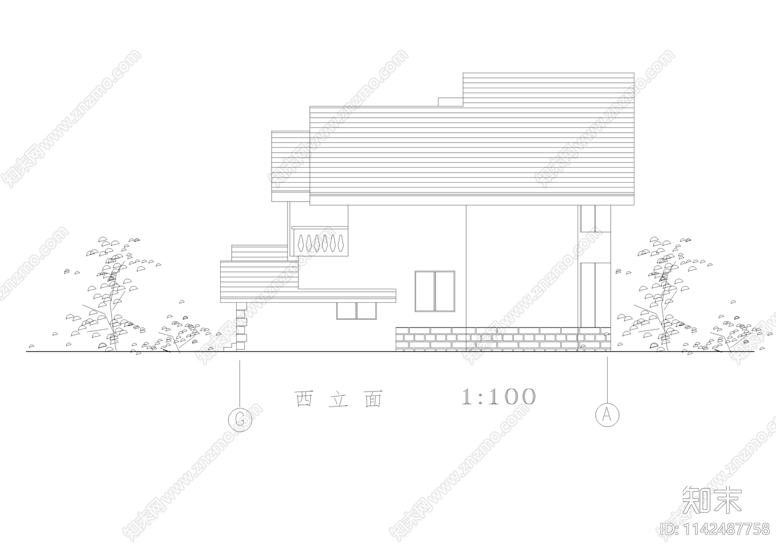 独立别墅建筑cad施工图下载【ID:1142487758】