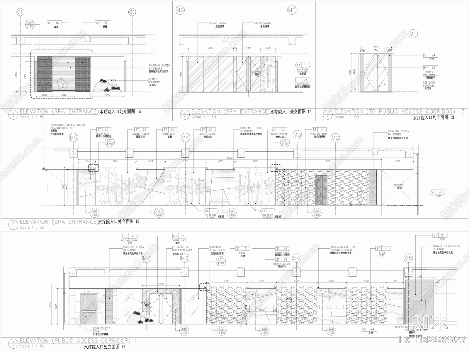 2100㎡水疗健身会所室内装修cad施工图下载【ID:1142488923】