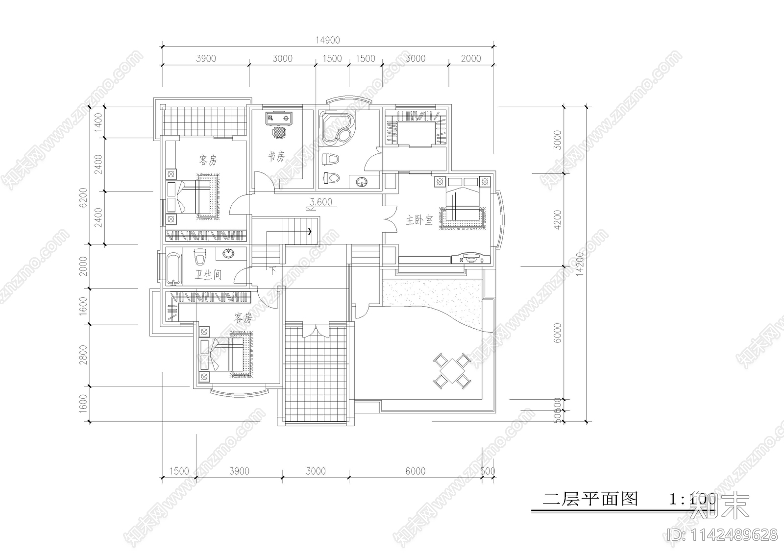 独立别墅建筑cad施工图下载【ID:1142489628】