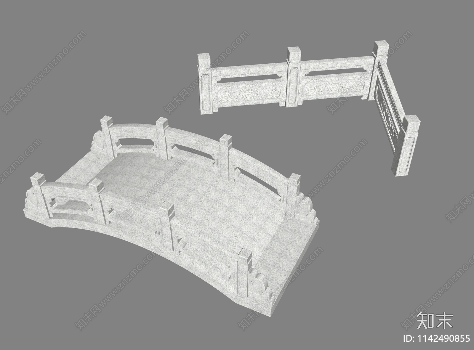 中式石景观桥SU模型下载【ID:1142490855】