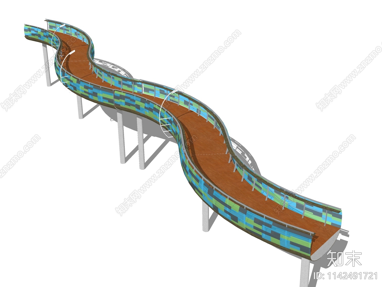现代景观桥SU模型下载【ID:1142491721】
