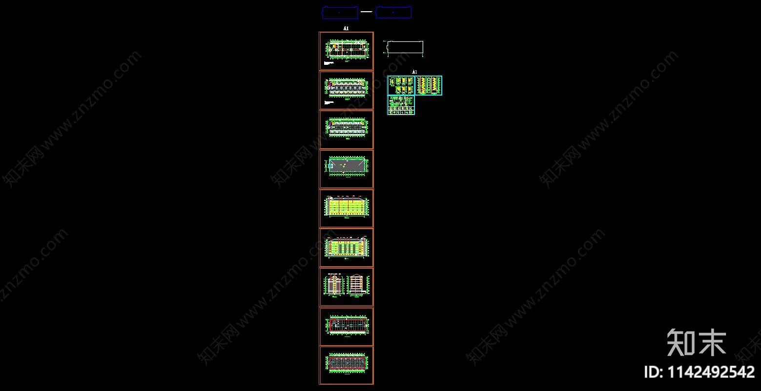 学生宿舍楼建筑cad施工图下载【ID:1142492542】