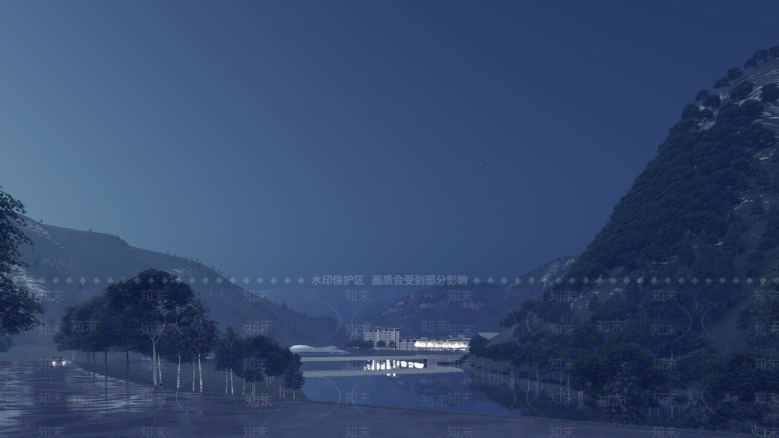 现代售楼处建筑SU模型下载【ID:1142492905】
