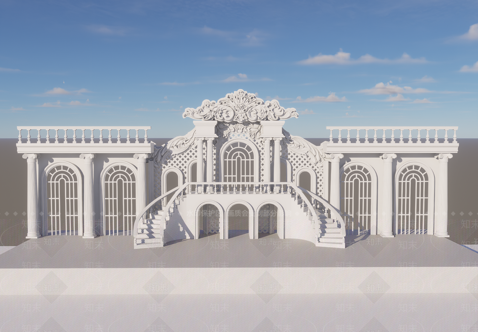 欧式婚礼城堡雕塑小品SU模型下载【ID:1142493147】