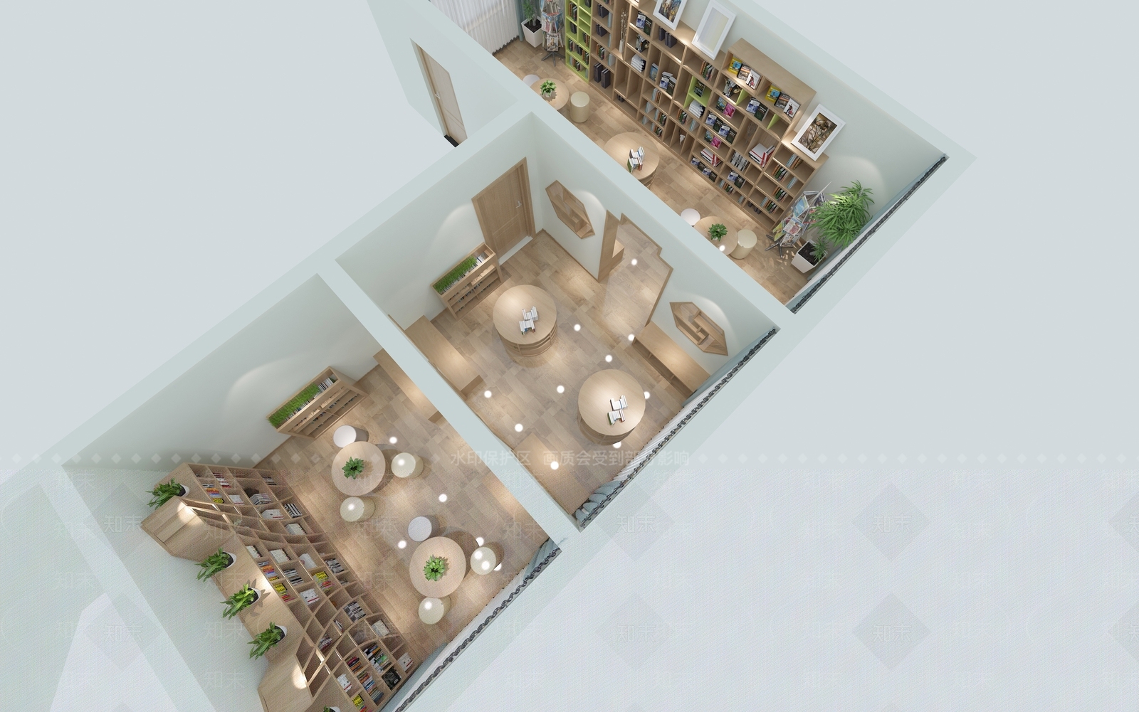 学校图书馆3D模型下载【ID:1142499652】