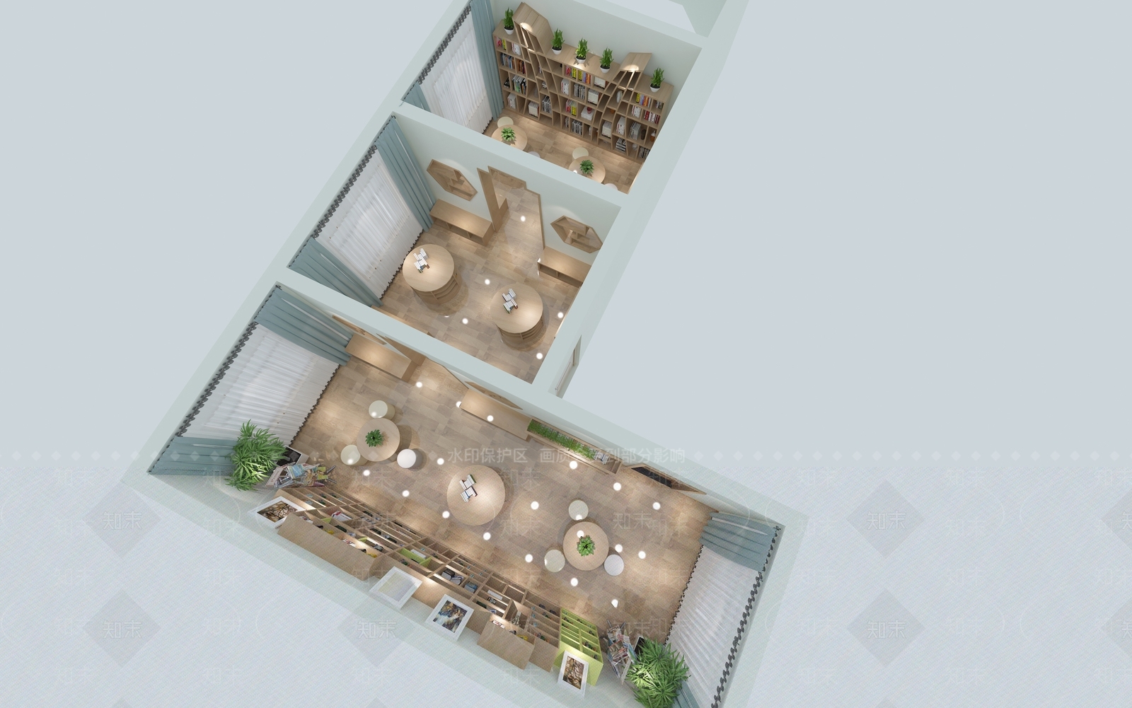 学校图书馆3D模型下载【ID:1142499652】