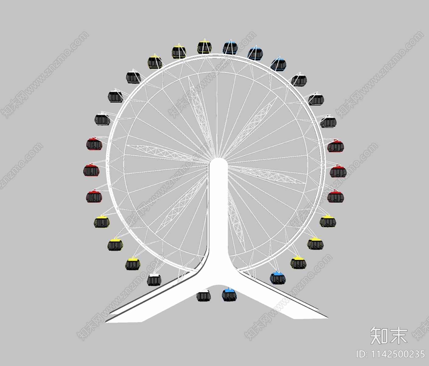 摩天轮SU模型下载【ID:1142500235】
