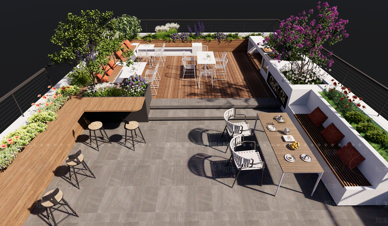 屋顶花园SU模型精品下载_SketchUp模型_知末网