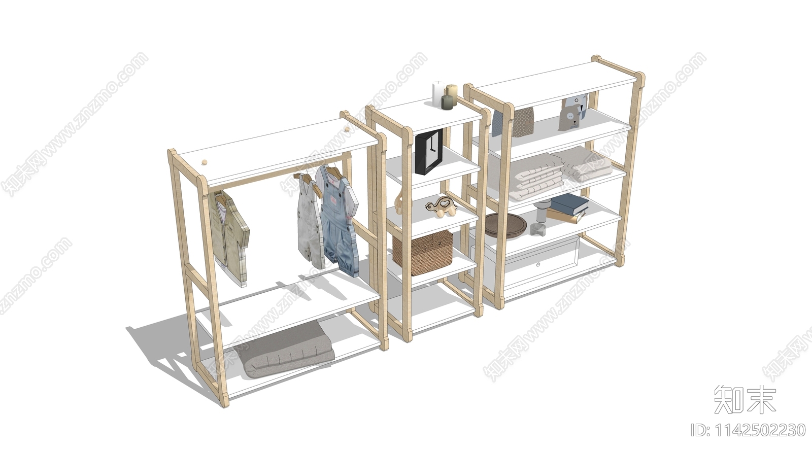 现代简约实木衣架SU模型下载【ID:1142502230】