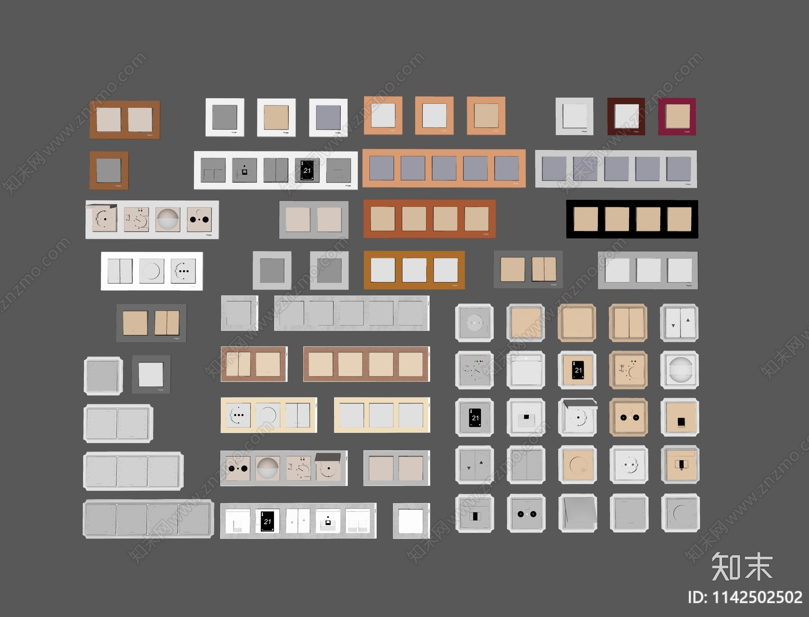 现代插座开关组合SU模型下载【ID:1142502502】