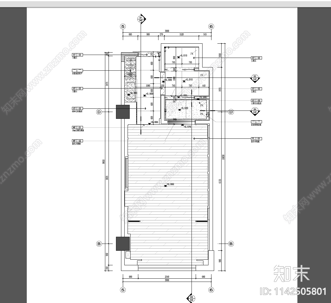 酒店双床房全套cad施工图下载【ID:1142505801】