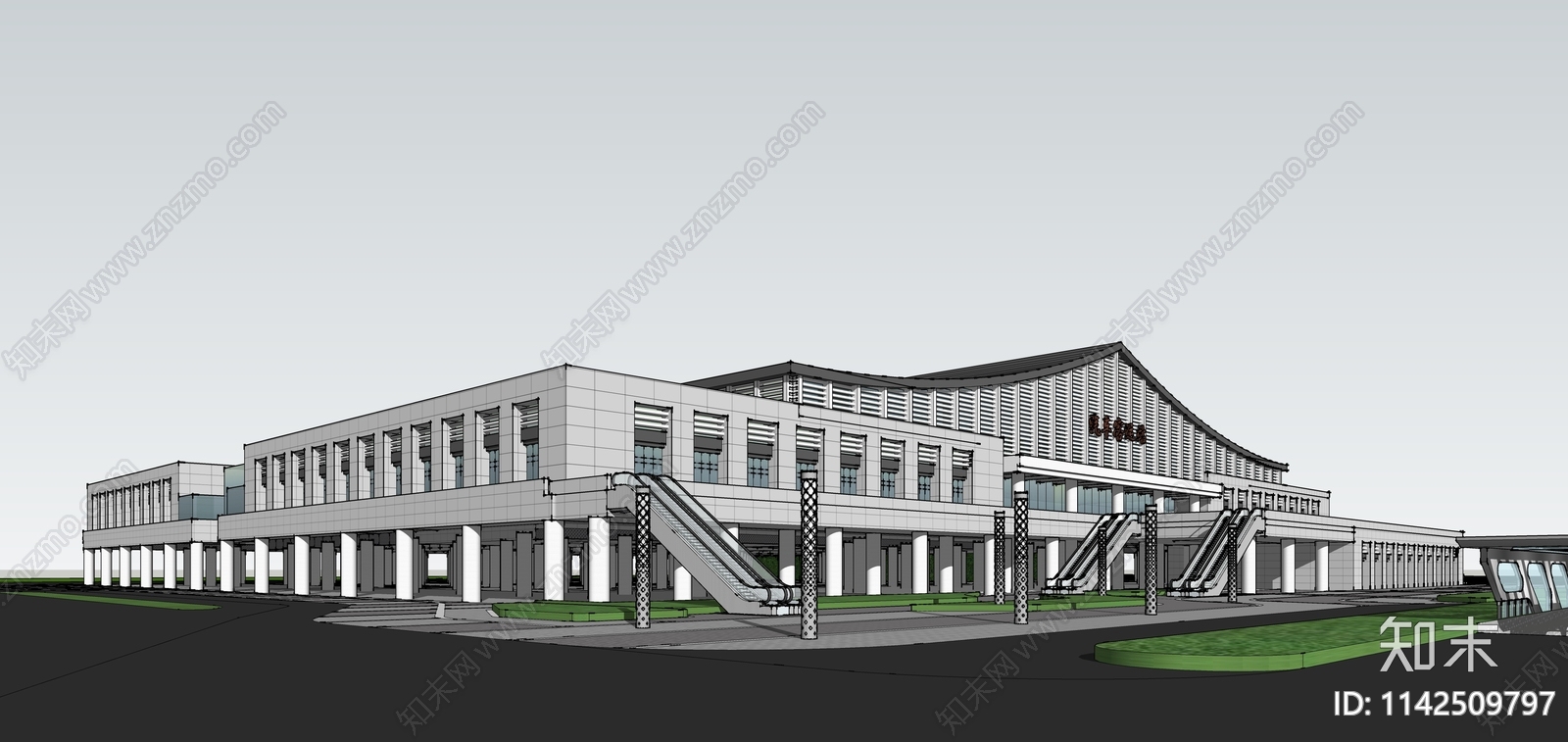 现代高铁客运站SU模型下载【ID:1142509797】