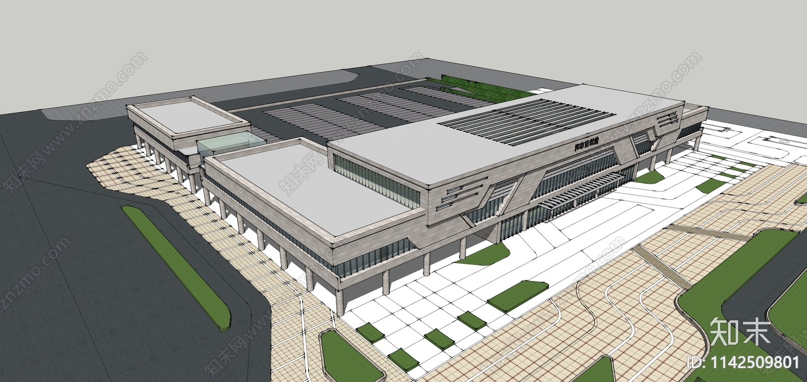 现代高铁客运站SU模型下载【ID:1142509801】