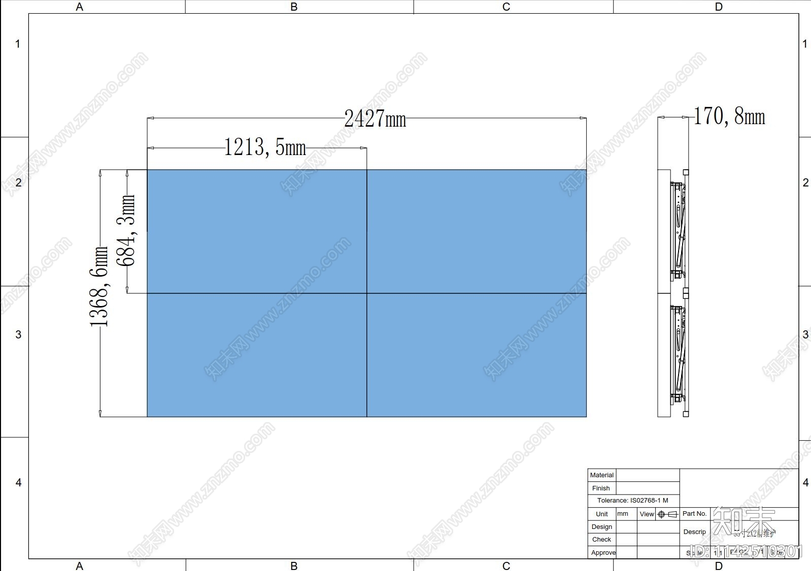 LED显示屏安装cad施工图下载【ID:1142510301】