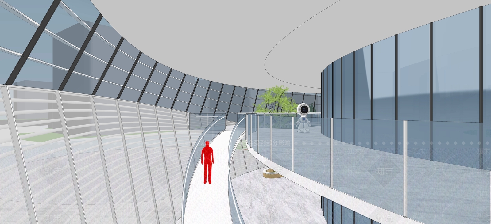 现代展览馆建筑SU模型下载【ID:1142512815】