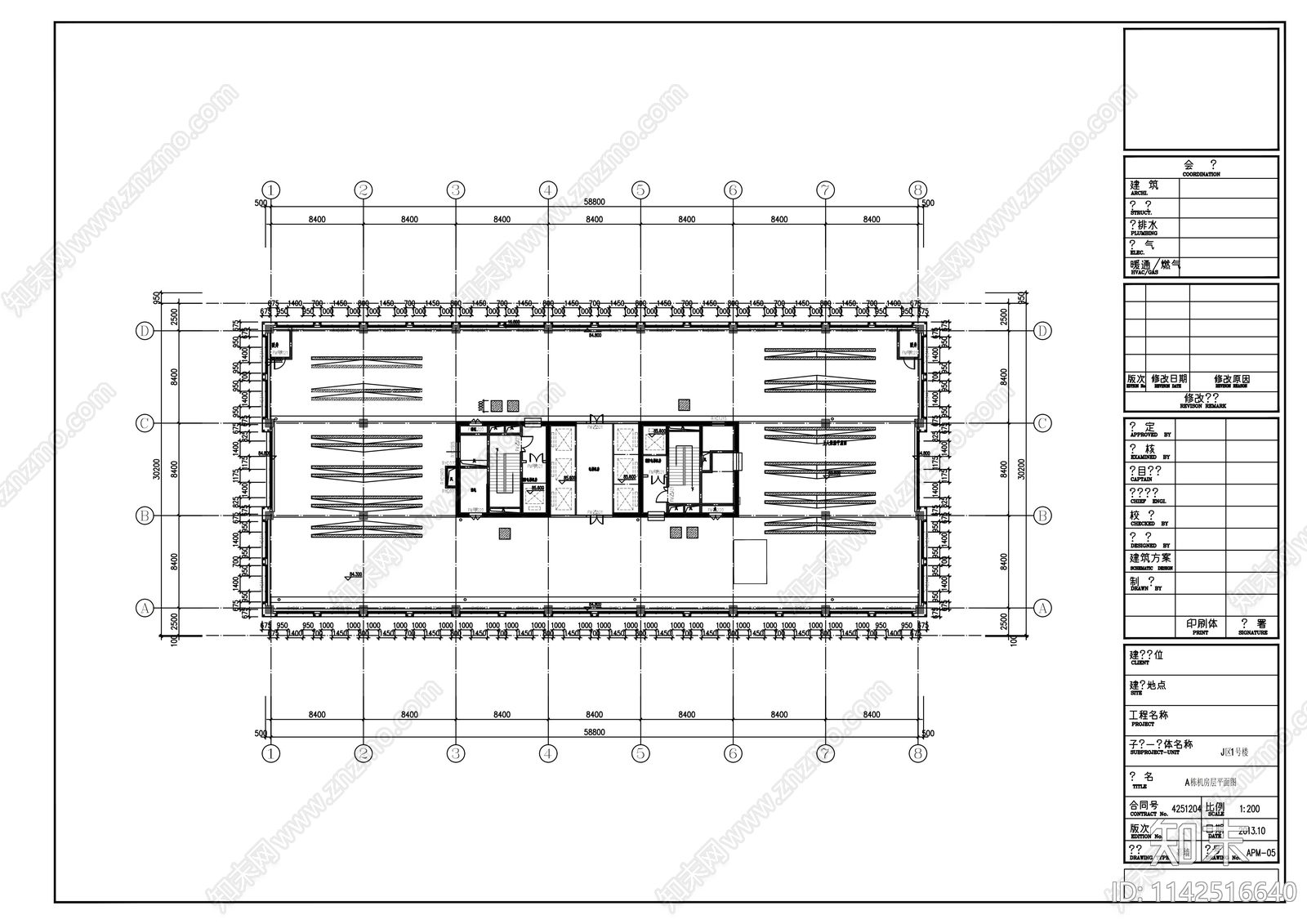 20层产业园高层综合楼建筑幕墙cad施工图下载【ID:1142516640】