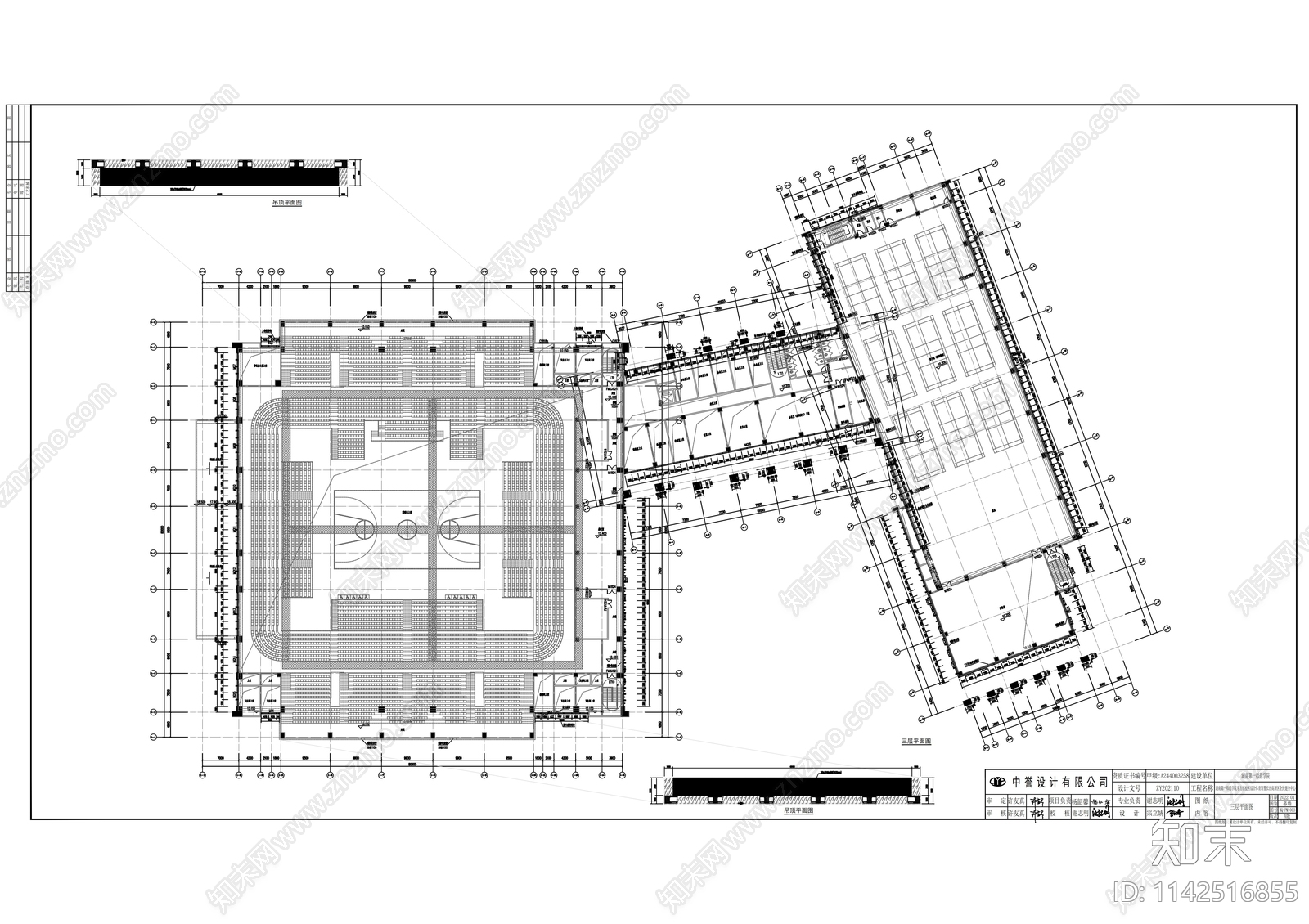 体育馆建筑cad施工图下载【ID:1142516855】