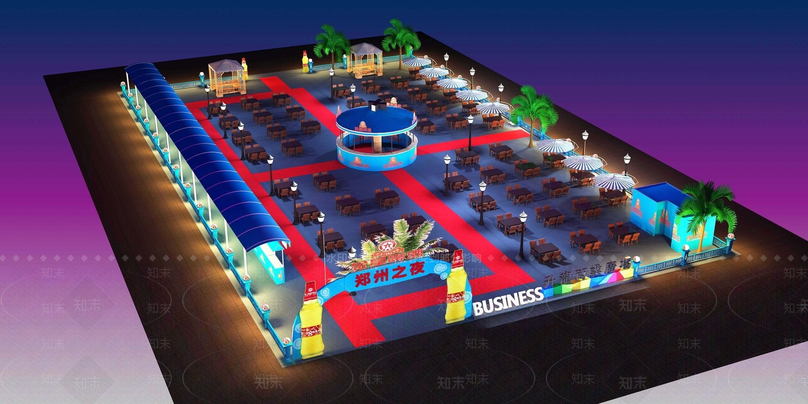 升龙夜市广场3D模型下载【ID:1142518486】