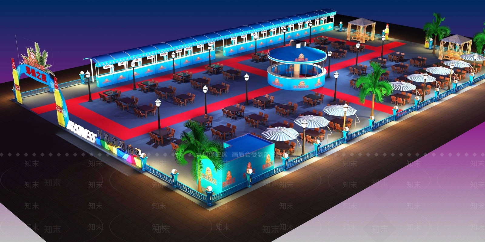 升龙夜市广场3D模型下载【ID:1142518486】