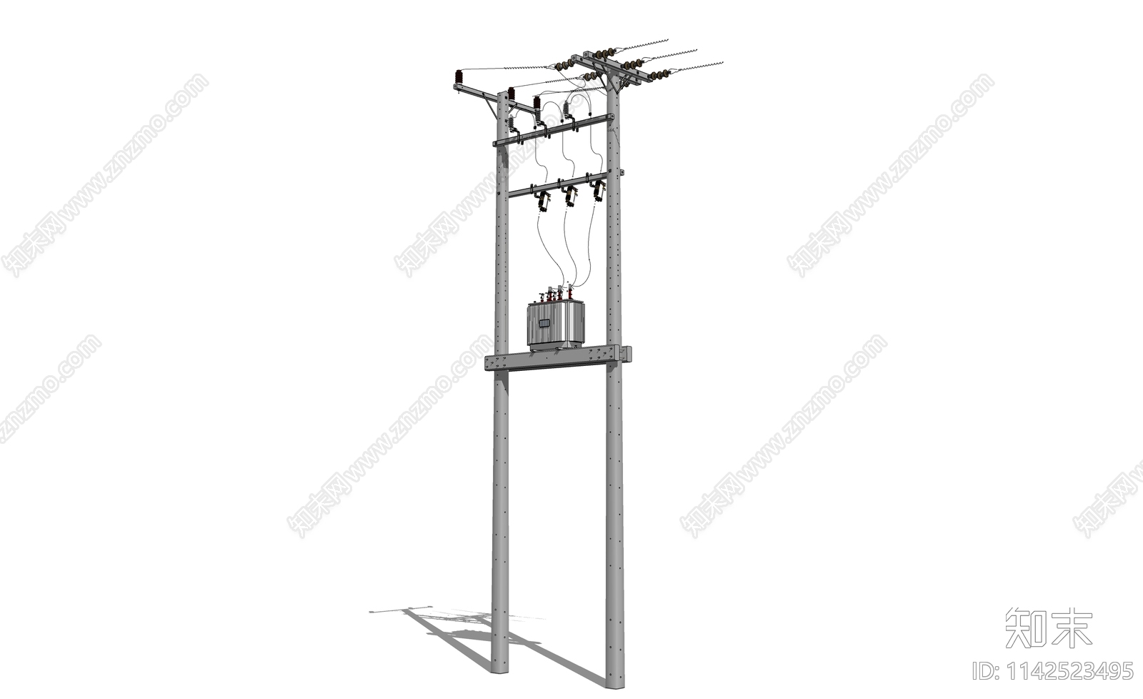 电线杆变压器SU模型下载【ID:1142523495】