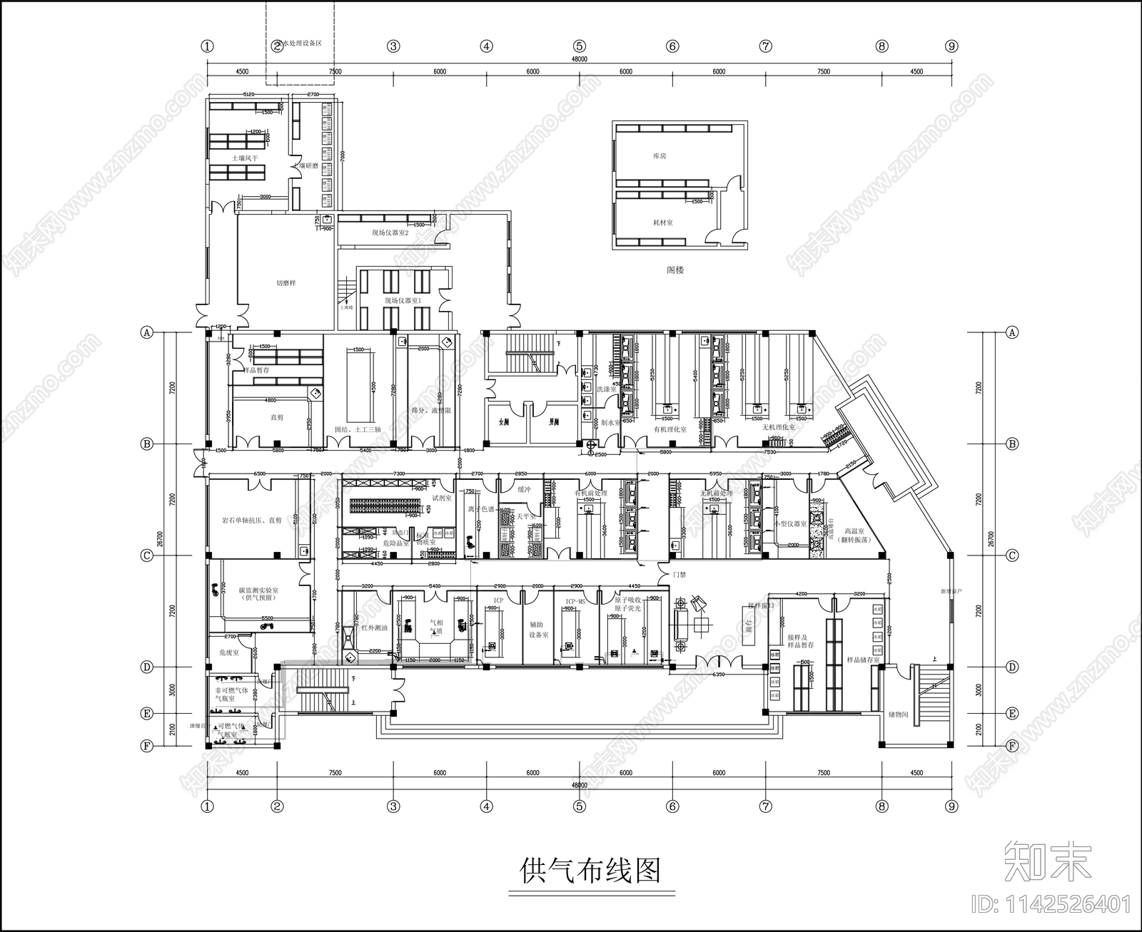 检测实验室装修专业化cad施工图下载【ID:1142526401】