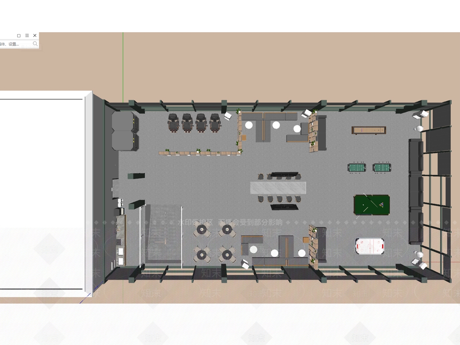 现代休闲娱乐空间SU模型下载【ID:1142526977】