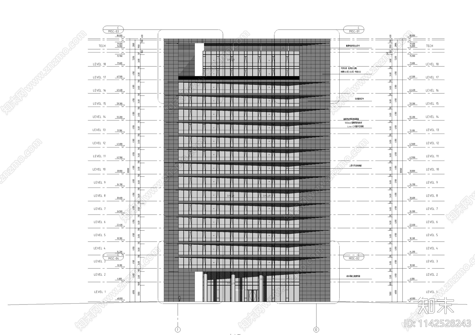 高层厂房建筑cad施工图下载【ID:1142528243】