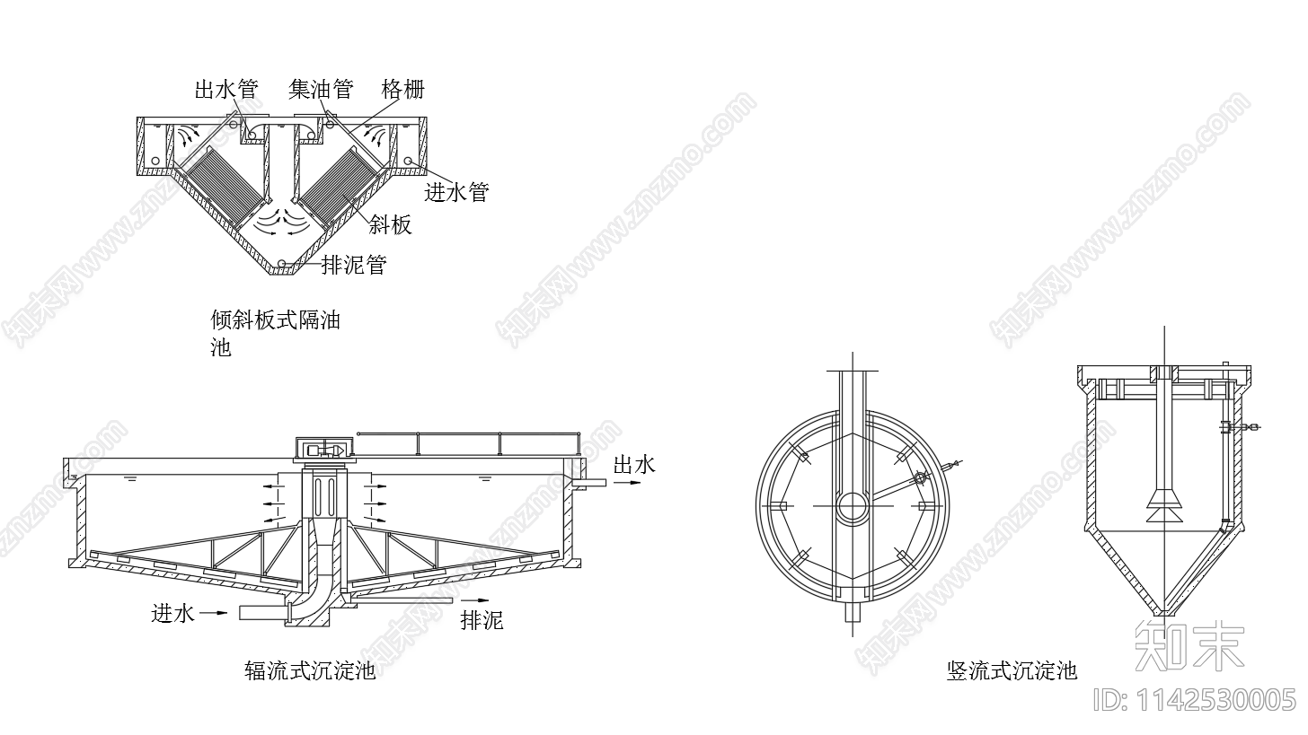 各种水处理建筑物大样cad施工图下载【ID:1142530005】