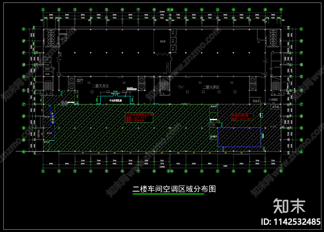 SMT无尘车间装修空调电气cad施工图下载【ID:1142532485】