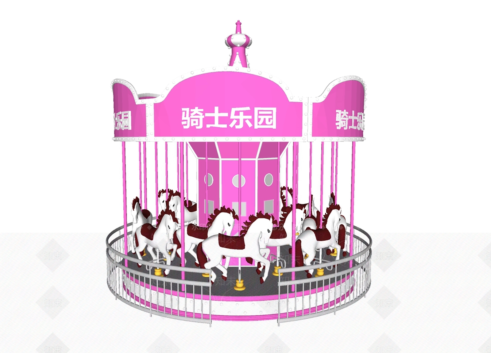 游乐设备旋转木马SU模型下载【ID:1142533335】