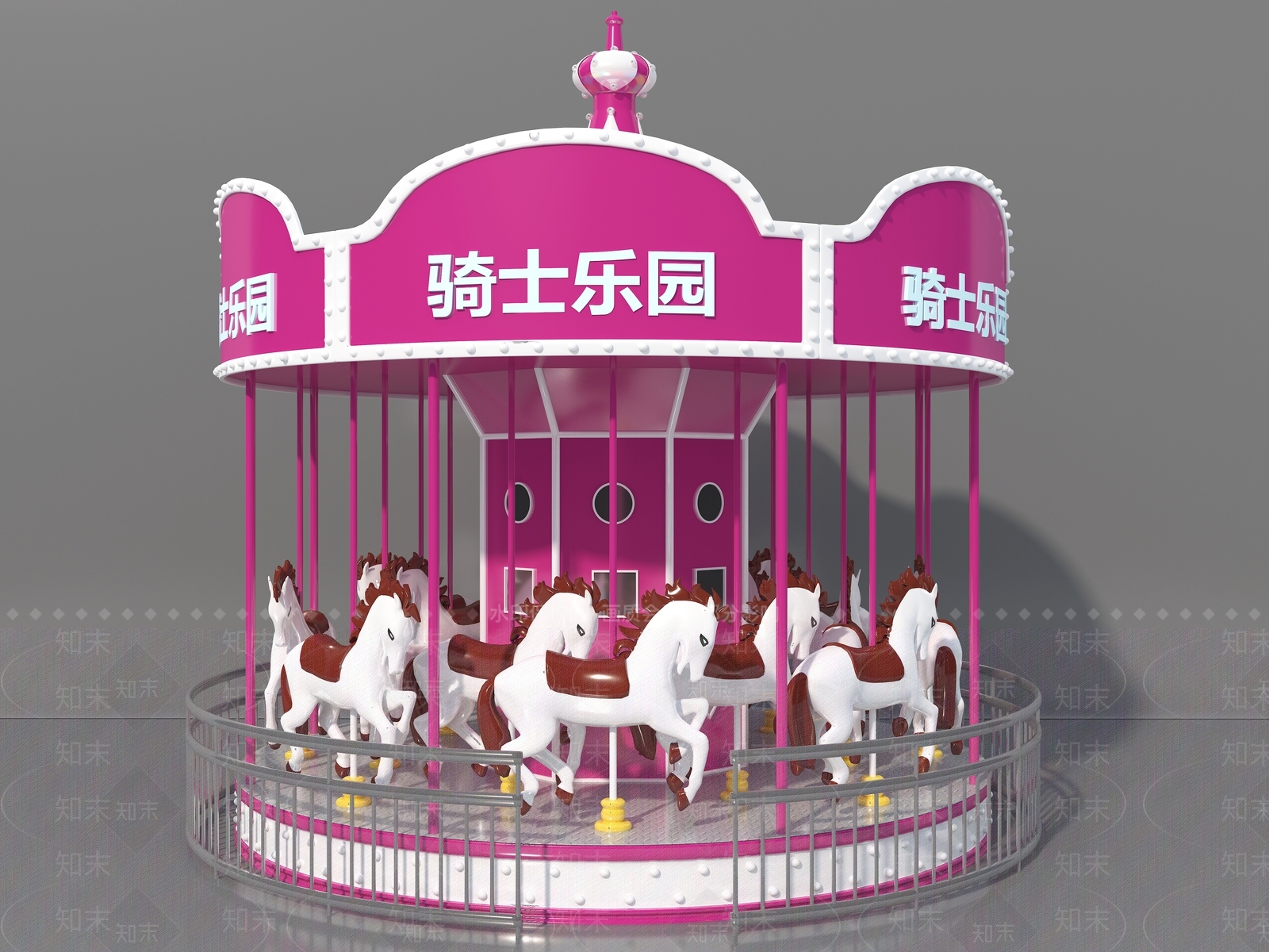 游乐设备旋转木马SU模型下载【ID:1142533335】