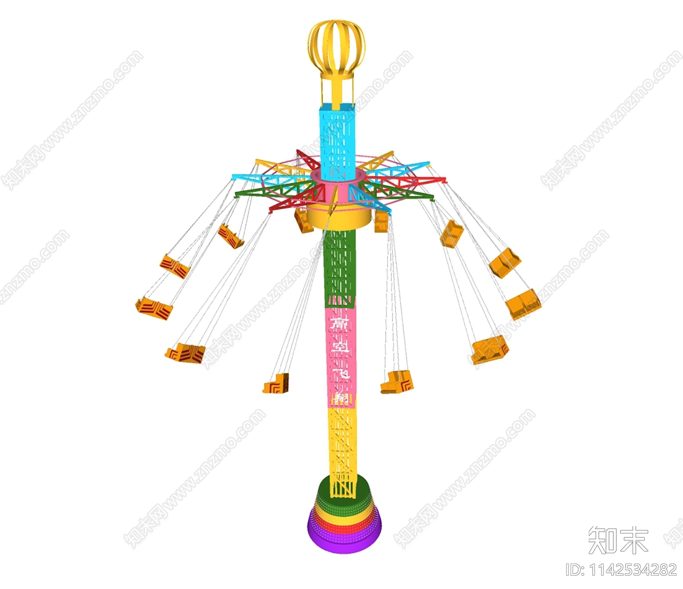 游乐设备高空飞翔SU模型下载【ID:1142534282】