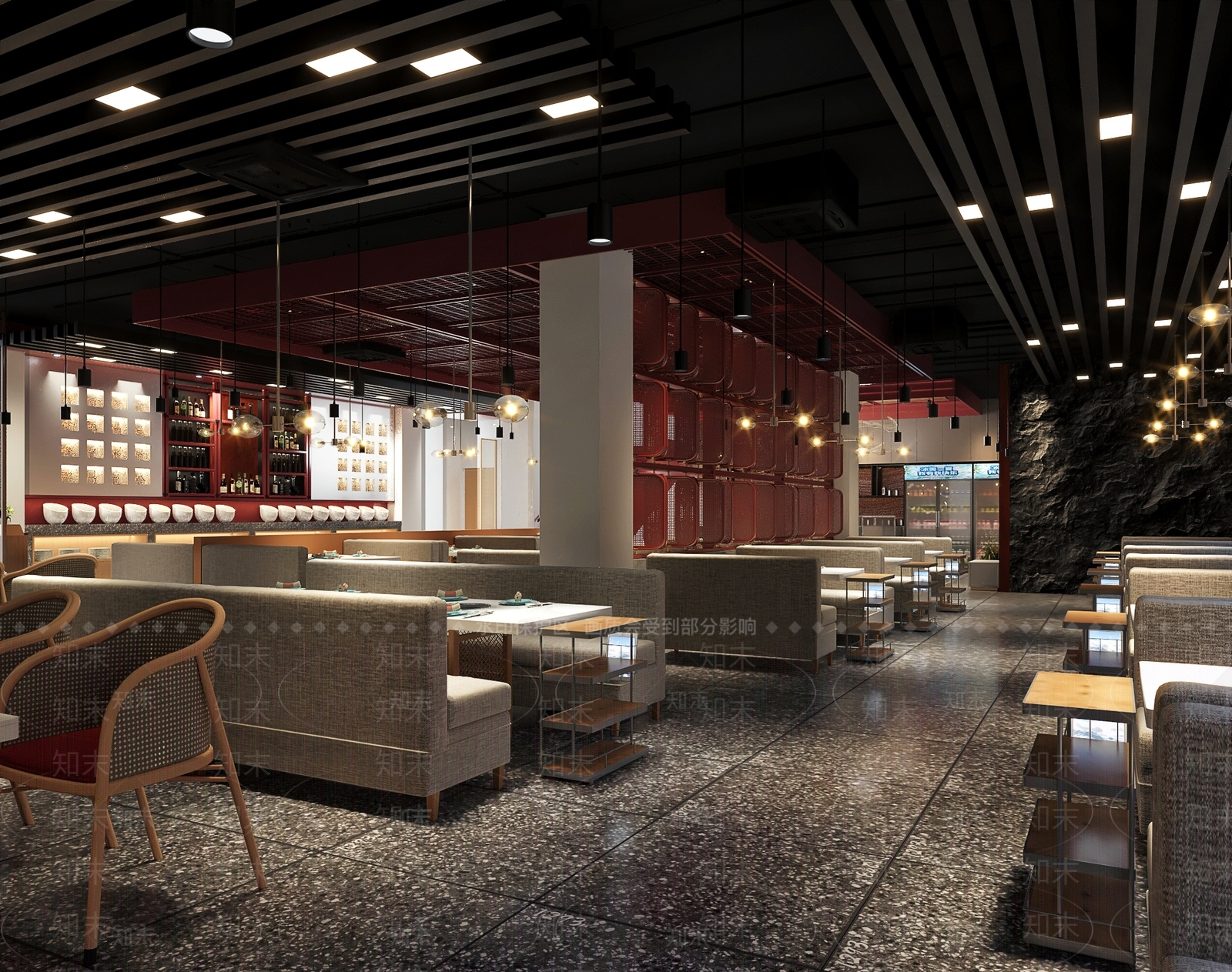 火锅店就餐区3D模型下载【ID:1142536247】