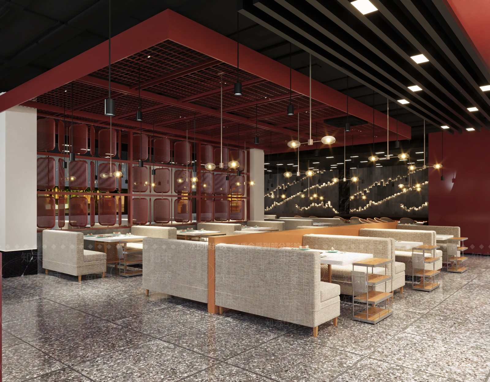 火锅店就餐区3D模型下载【ID:1142536247】