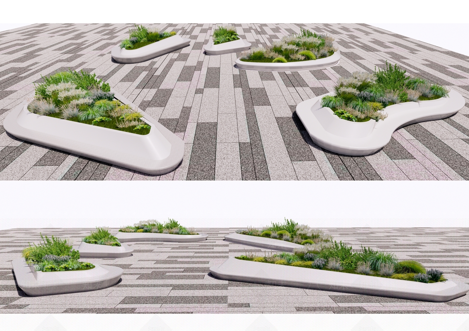 现代景观座椅花池SU模型下载【ID:1142538395】