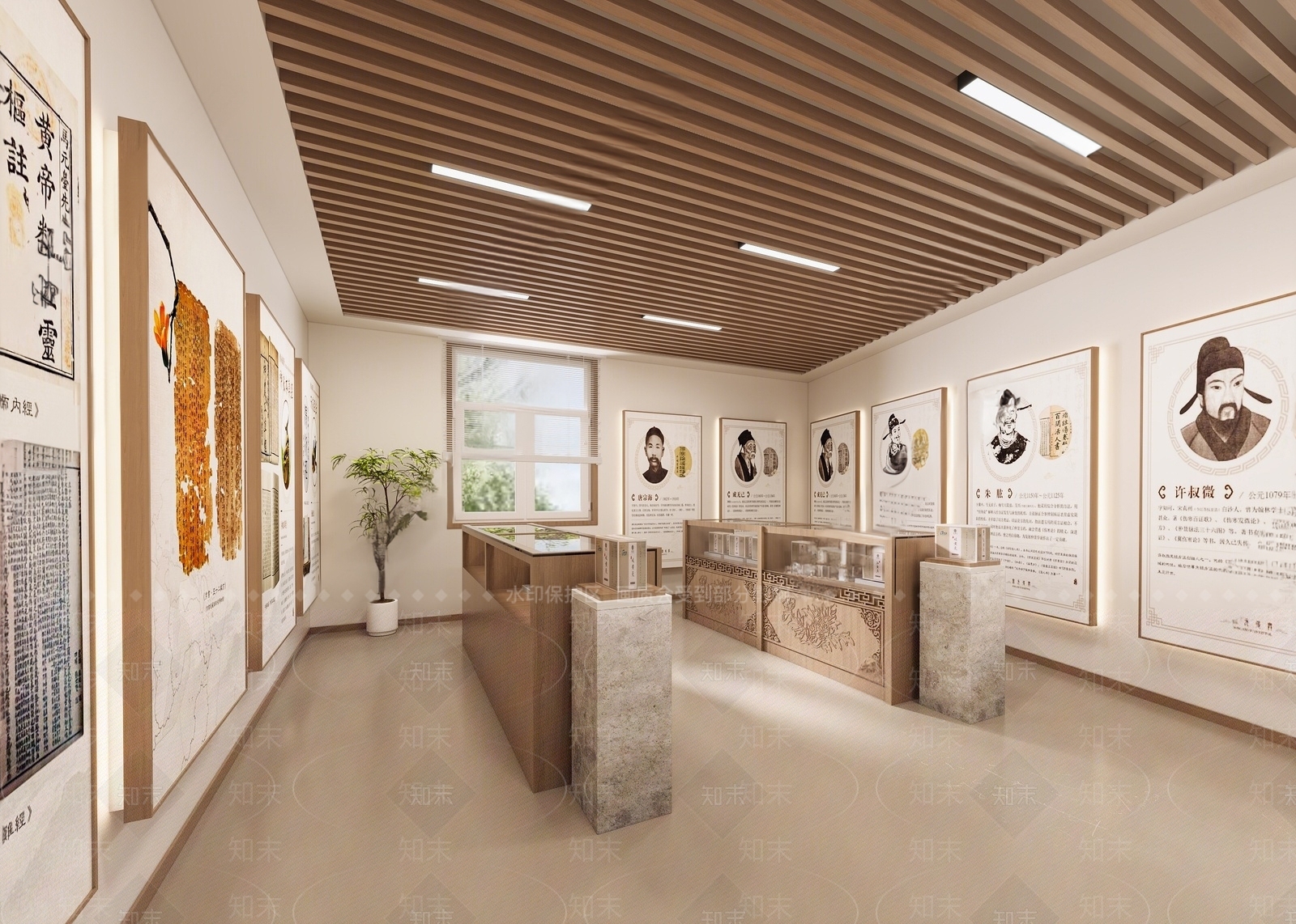 现代中医文化展厅SU模型下载【ID:1142539474】_知末su模型网