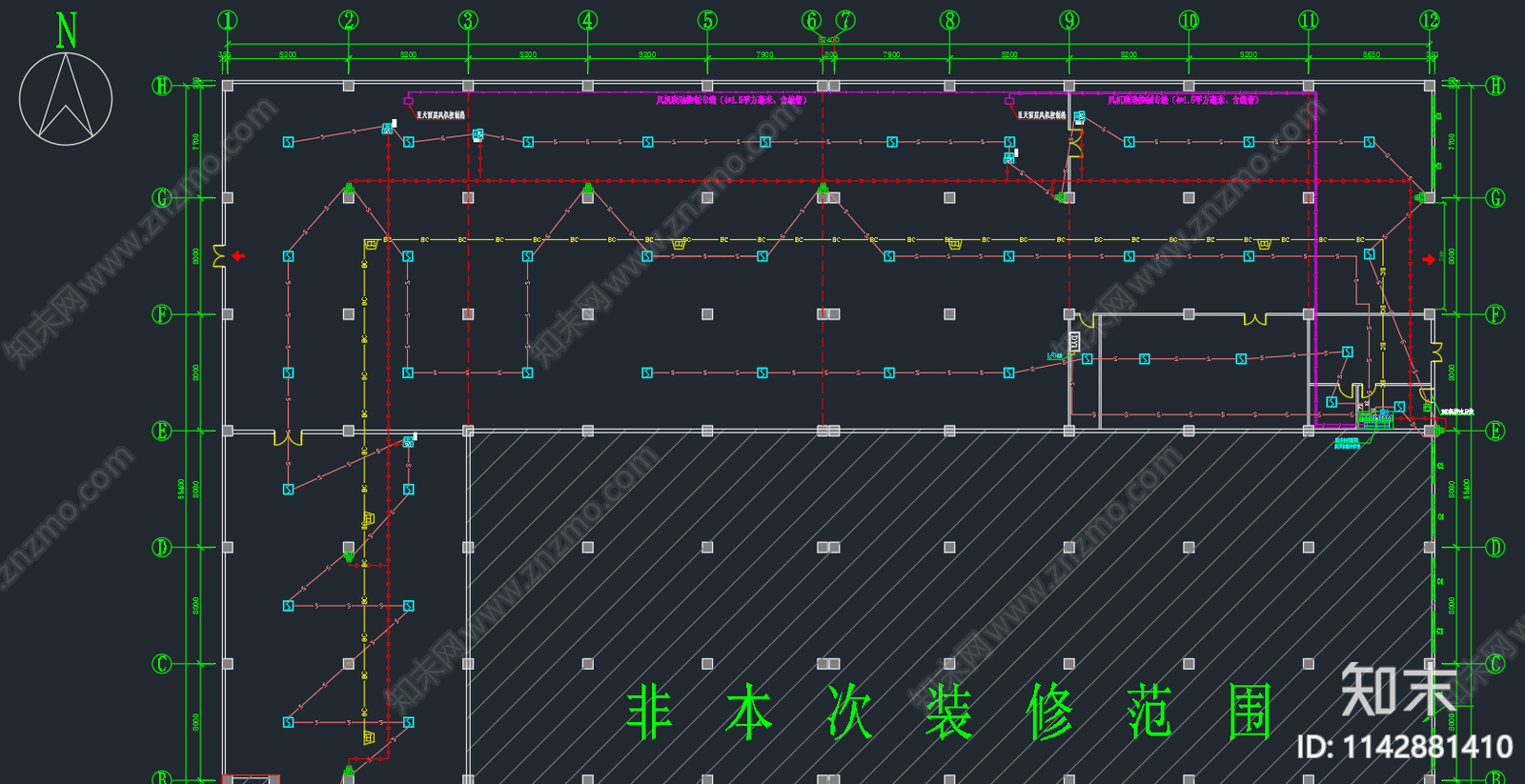 电池维修厂房消防cad施工图下载【ID:1142881410】