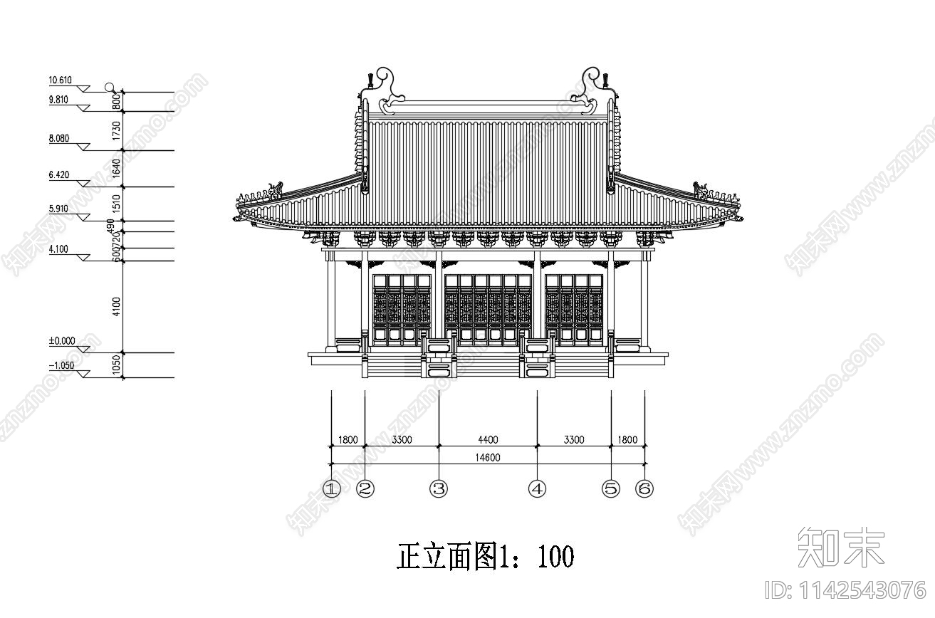 陕西马头山道观建筑cad施工图下载【ID:1142543076】