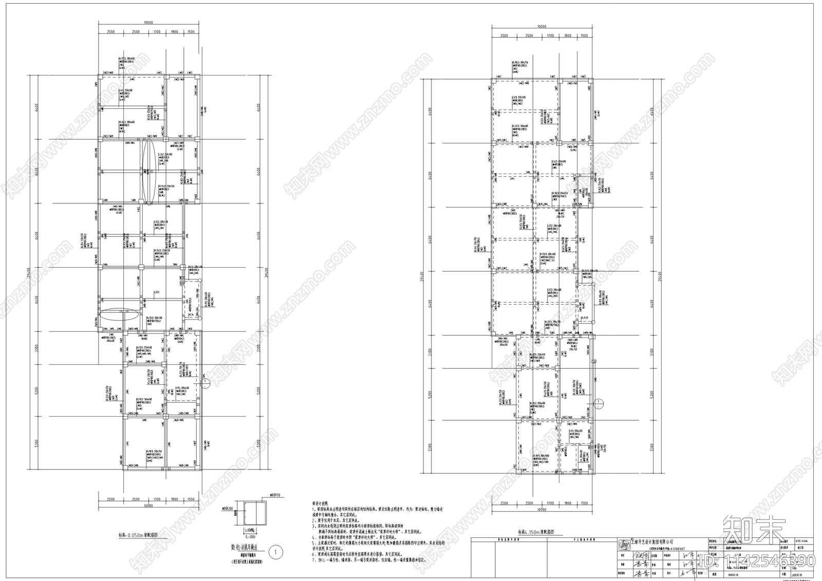 中式仿古建筑结构cad施工图下载【ID:1142546390】