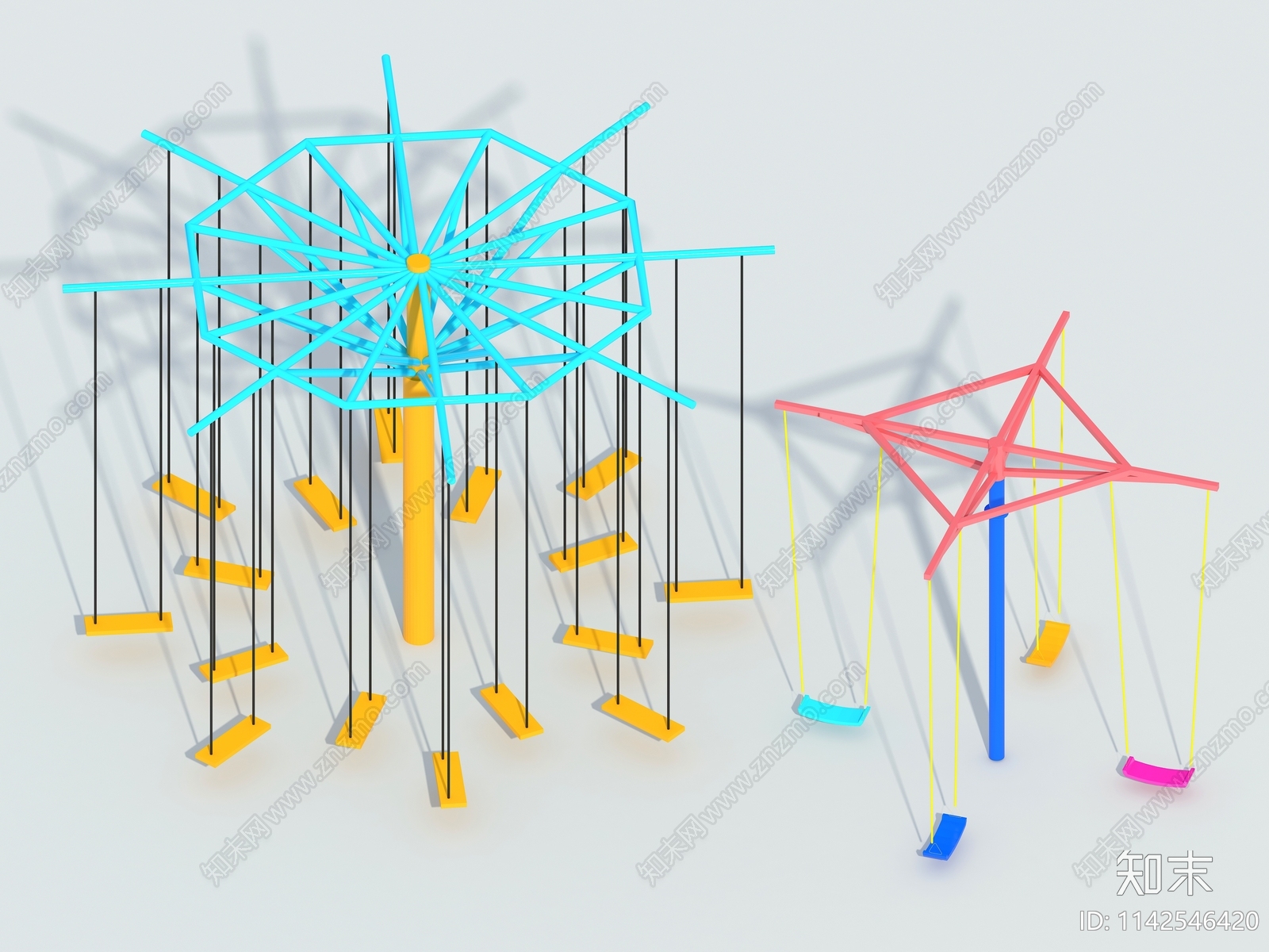 无动力游乐设备你追我赶SU模型下载【ID:1142546420】